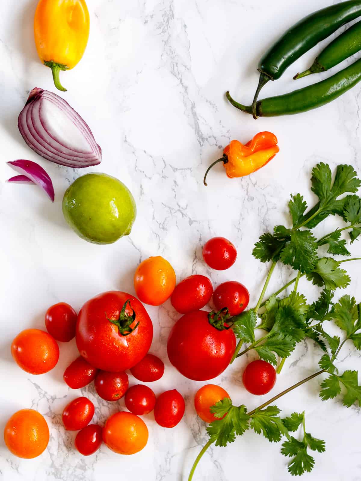 Ingredients for Best Salsa Fresca recipe.