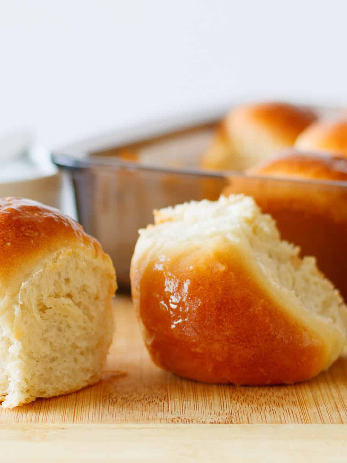 Baked rolls divide easily and are light textured.