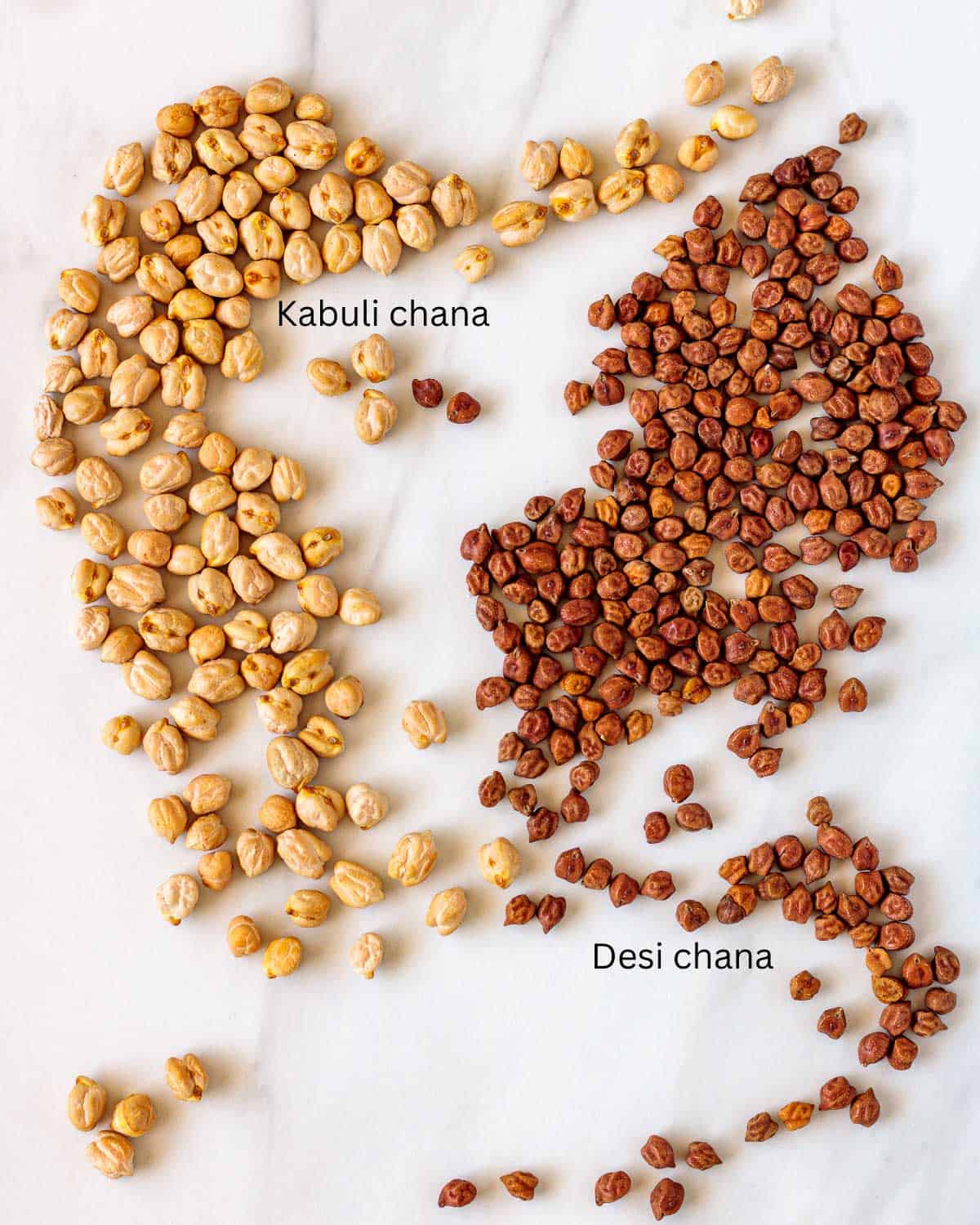 Difference between kabuli and desi chana.