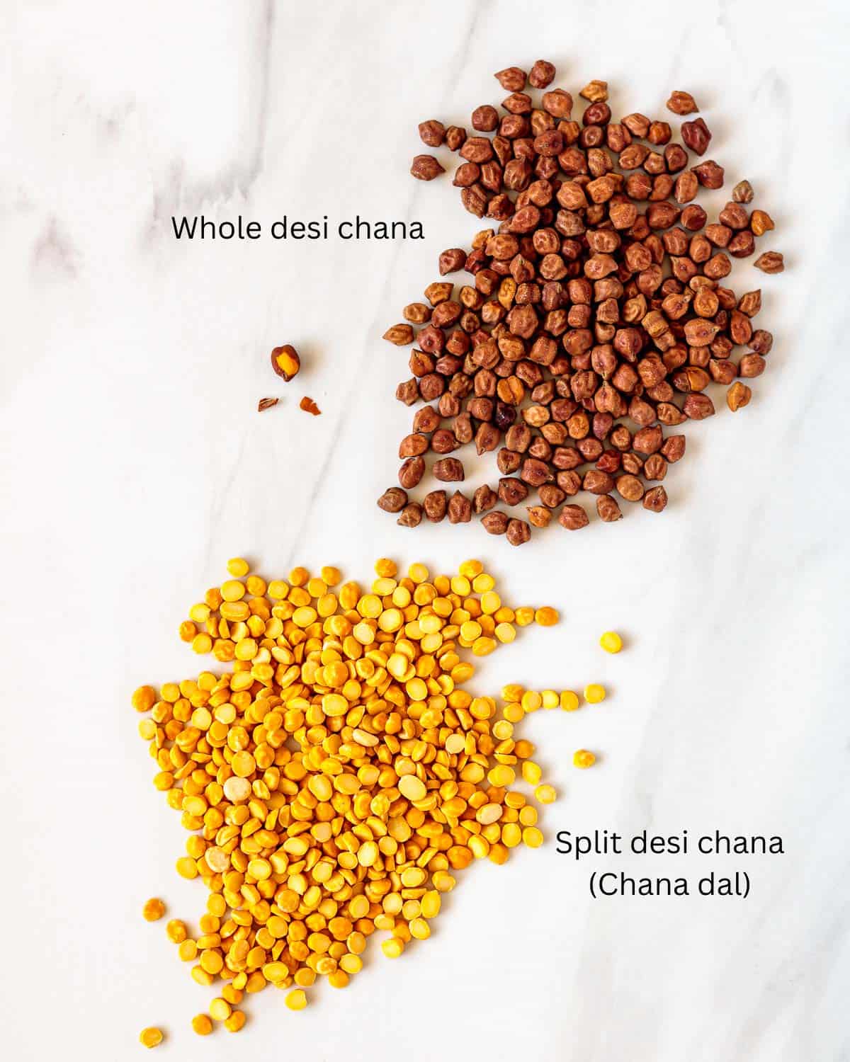 Whole desi chana compared with chana dal.